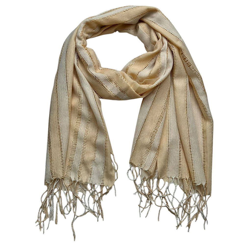 Classic Yarn Dyed Pattern Khaki Long Scarf,vacation,daily Life,evening Party,Office Appropriate Subtlety For Women Men,for Casual Outfits