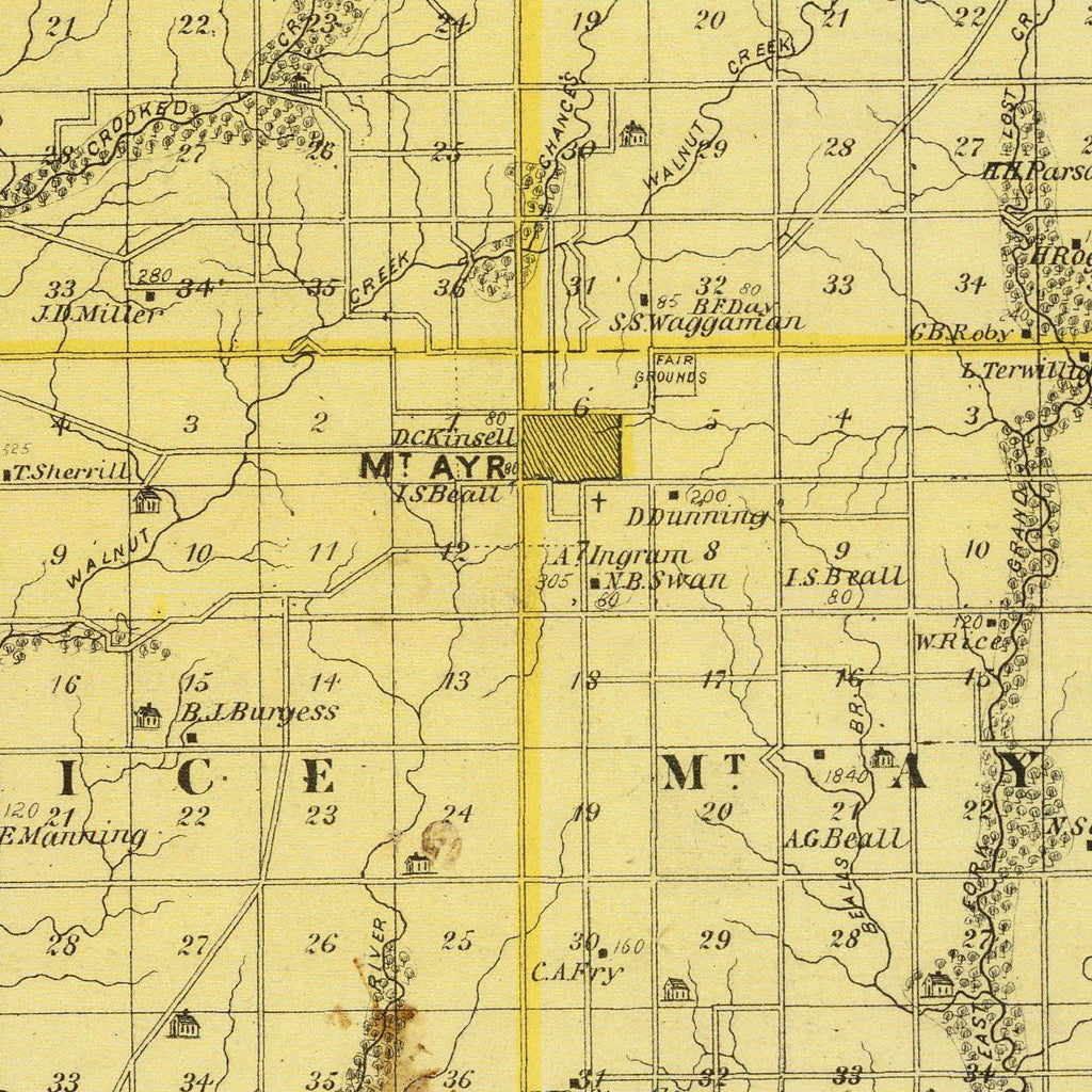 Vintage Map of Ringgold County, Iowa 1875