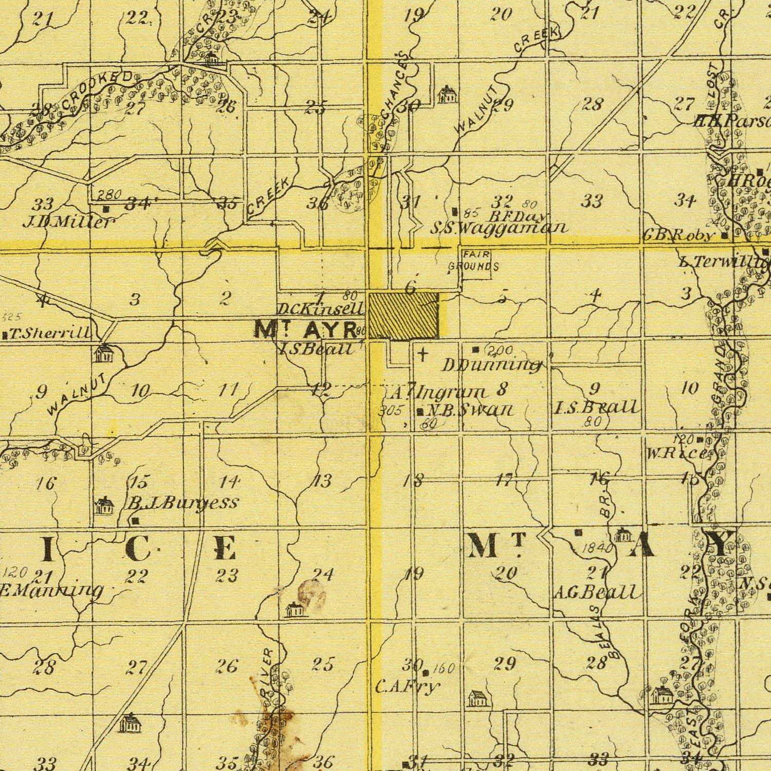 Vintage Map of Ringgold County, Iowa 1875