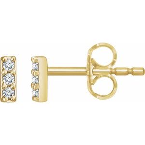 14K Yellow Gold .05 CTW Lab-Grown Diamond Bar Earrings