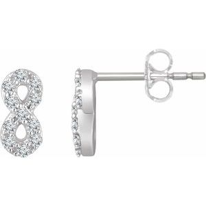 14K Yellow Gold 1/6 CTW Natural Diamond Infinity Earrings – image 3