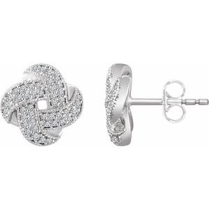 14K Yellow Gold 1/3 CTW Natural Diamond Knot Earrings – image 3