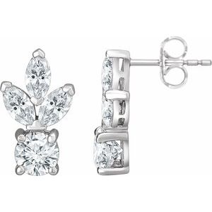 Sterling Silver Imitation White Cubic Zirconia  Earrings