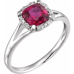 Halo-Style Birthstone Ring