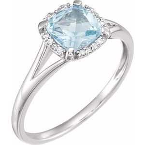 Halo-Style Birthstone Ring