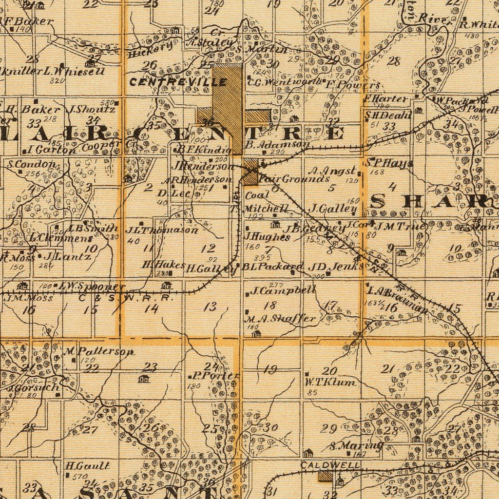 Vintage Map of Appanoose County, Iowa 1875