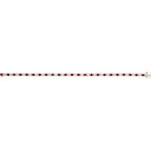 14K Yellow Gold Natural Ruby & 2 3/8 CTW Natural Diamond Line 7" Bracelet – image 3