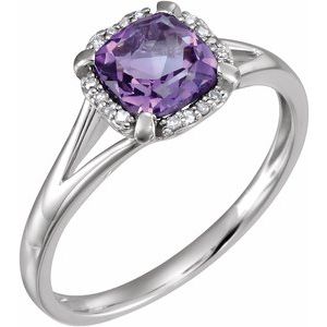 Halo-Style Birthstone Ring