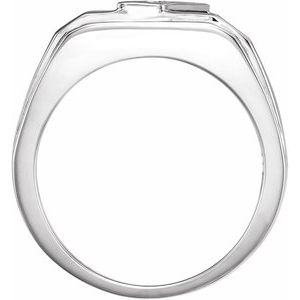 10K White Gold Natural Black Onyx & 1/8 CTW Natural Diamond Bezel-Set Ring