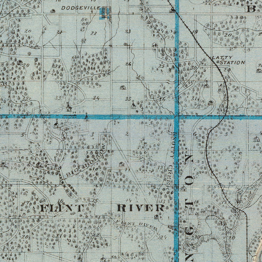 Vintage Map of Des Moines County, Iowa 1875