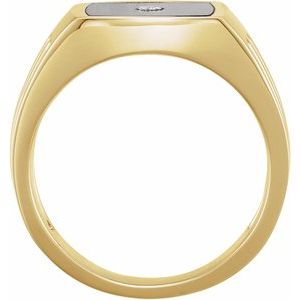 14K Yellow Gold Natural Black Onyx & .005 CTW Natural Diamond Ring