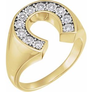 14K Yellow/White Gold 1/4 CTW Natural Diamond Horseshoe Ring