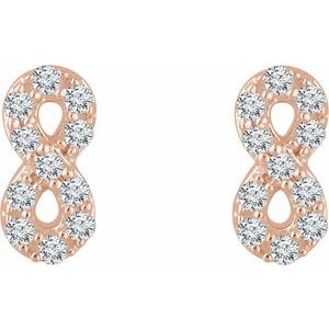 14K Rose Gold 1/6 CTW Natural Diamond Infinity Earrings – image 2