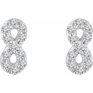 14K White Gold 1/6 CTW Natural Diamond Infinity Earrings – image 2