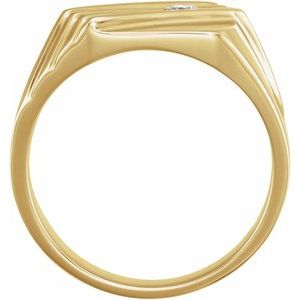 14K Yellow Gold 1/8 CT Natural Diamond Ring