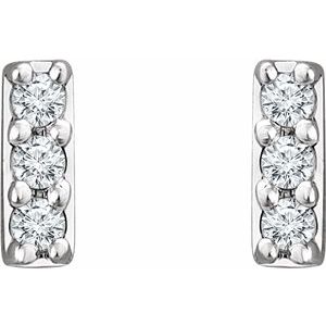 Sterling Silver .05 CTW Lab-Grown Diamond Bar Earrings – image 2