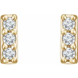 14K Yellow Gold .05 CTW Lab-Grown Diamond Bar Earrings – image 2