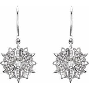 Sterling Silver 1/2 CTW Natural Diamond Vintage-Inspired Earrings – image 2