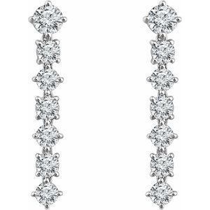 Sterling Silver Imitation White Cubic Zirconia Earrings – image 2