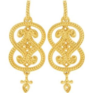 14K Yellow Gold Vintage-Inspired Earring Mounting