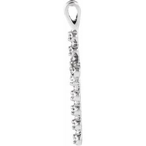 14K White Gold .18 CTW Natural Diamond Cross Pendant