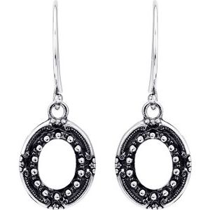 Sterling Silver 9x7 mm Oval Vintage-Inspired Earring Mounting – image 2