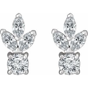 Sterling Silver Imitation White Cubic Zirconia  Earrings – image 2