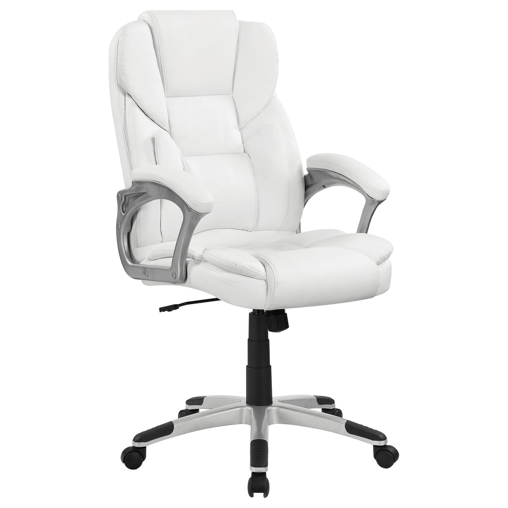 Kaffir White Upholstered Adjustable Home Office Desk Chair