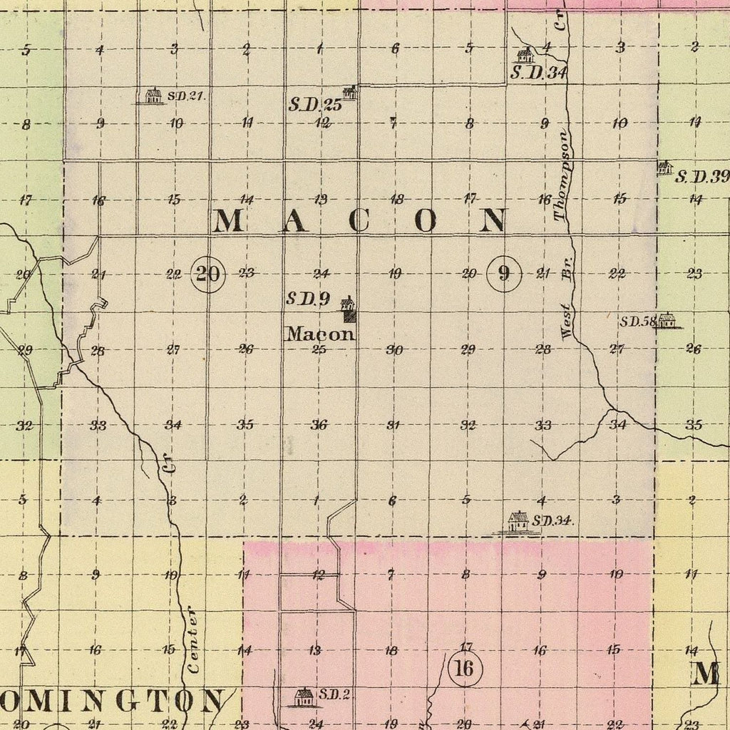 Vintage Map of Franklin County, Nebraska 1885