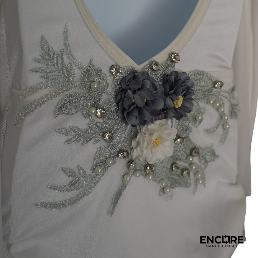 White Leotard with Appliqué