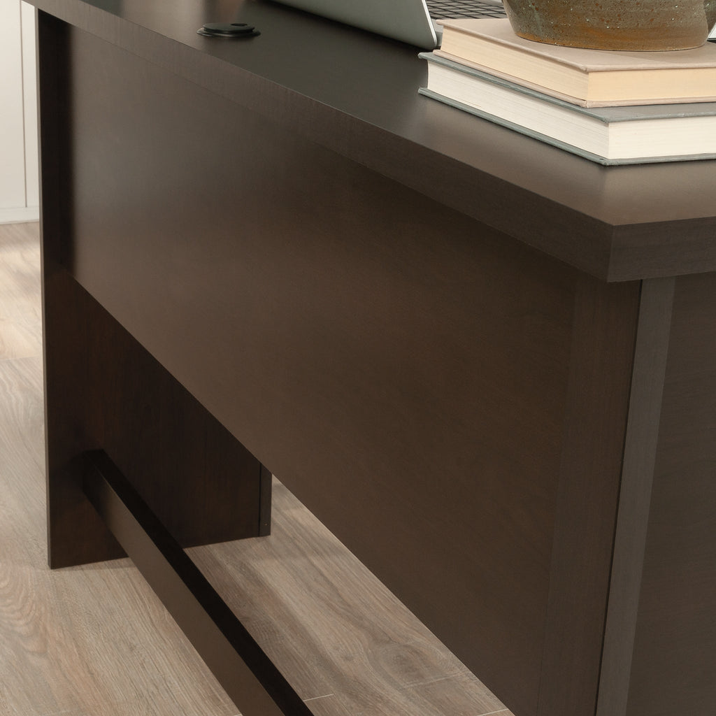 L-Shaped Desk, Brown finish