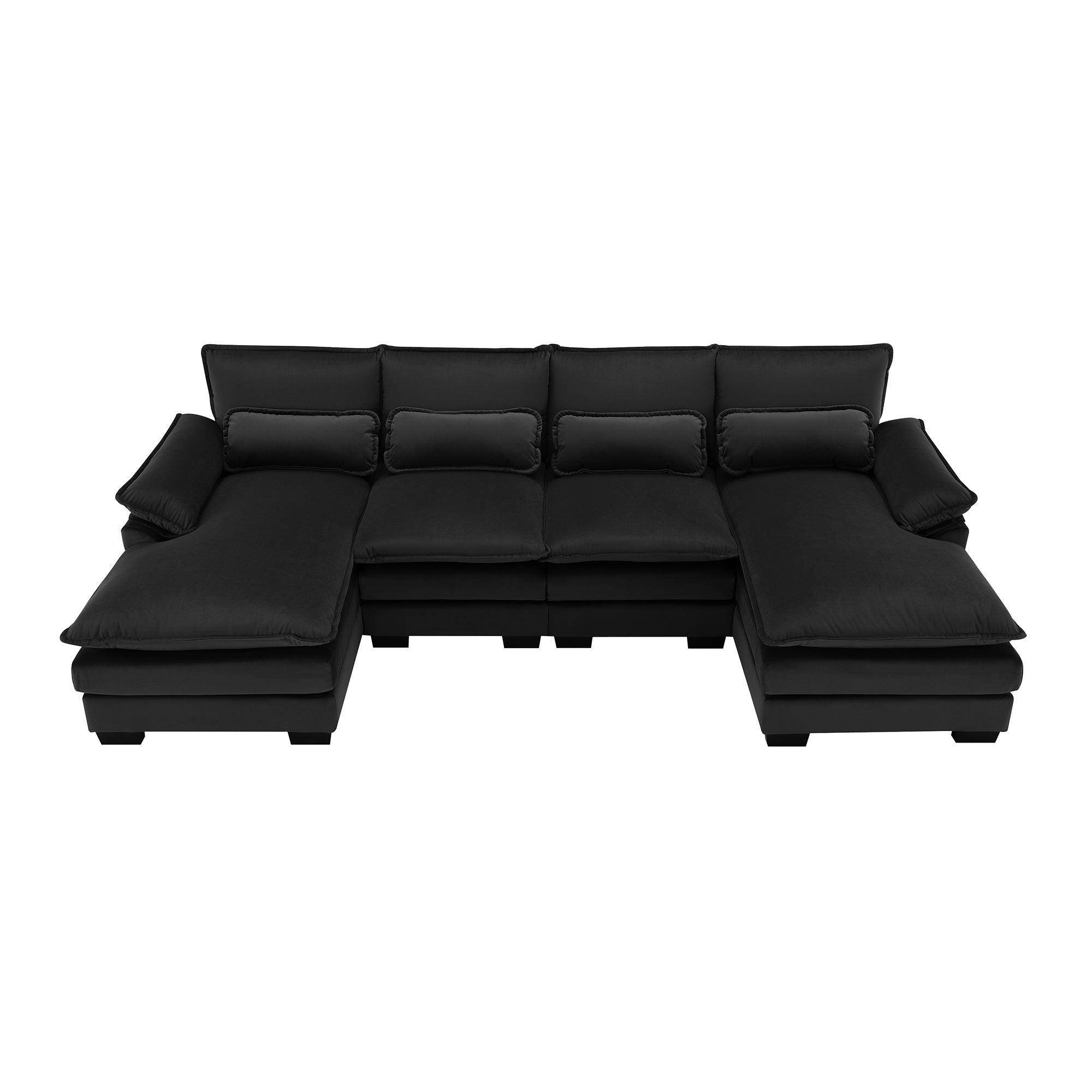 110*55' Modern U-shaped Sectional Sofa with Waist Pillows,6-seat Upholstered Symmetrical Sofa Furniture,Sleeper Sofa Couch with Chaise Lounge for Living Room,Apartment,5 Colours