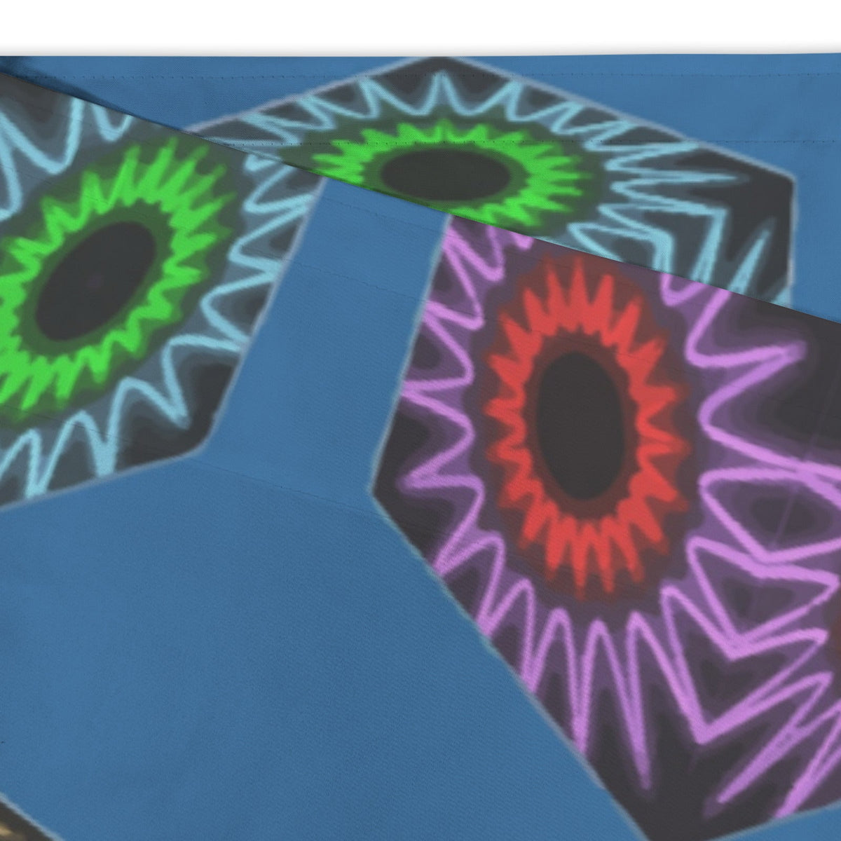 Colorful Cubes Blue Window Curtains - 5 Sizes Available