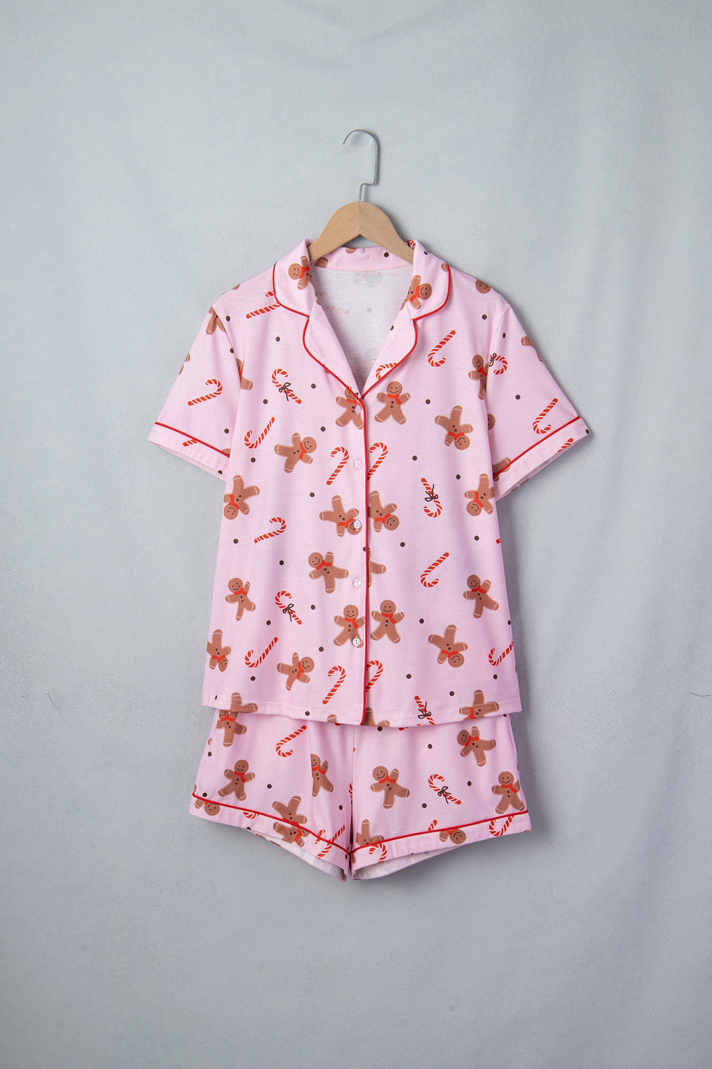 Christmas Gingerbread Top & Shorts Pajama Set
