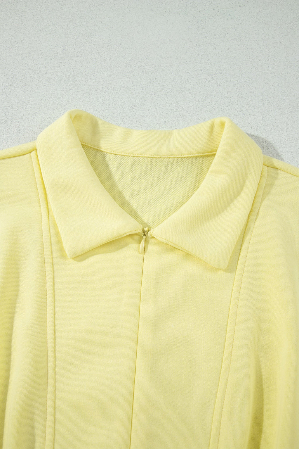 Solid Half Zip Polo Tee Elastic Waist Romper