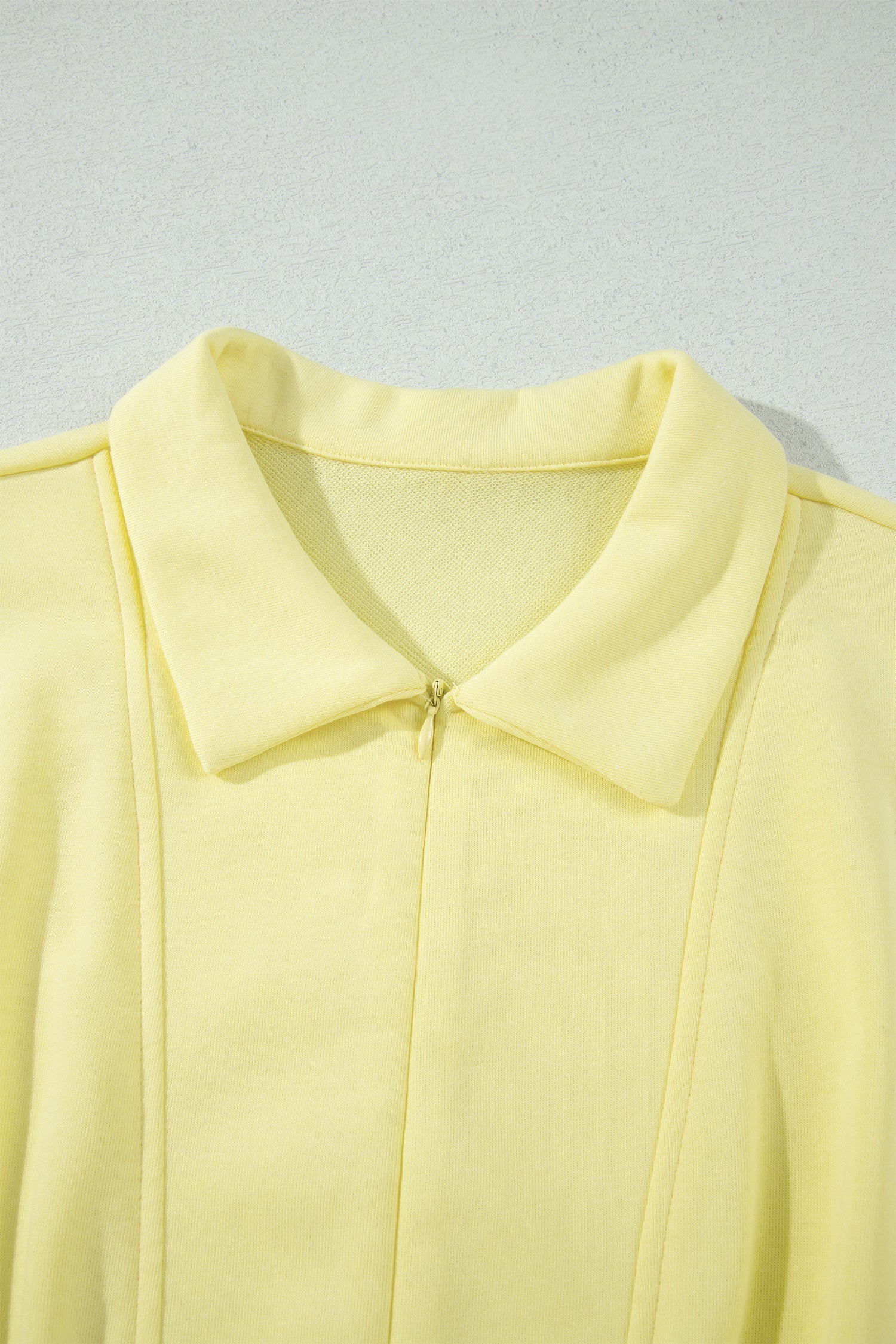 Solid Half Zip Polo Tee Elastic Waist Romper