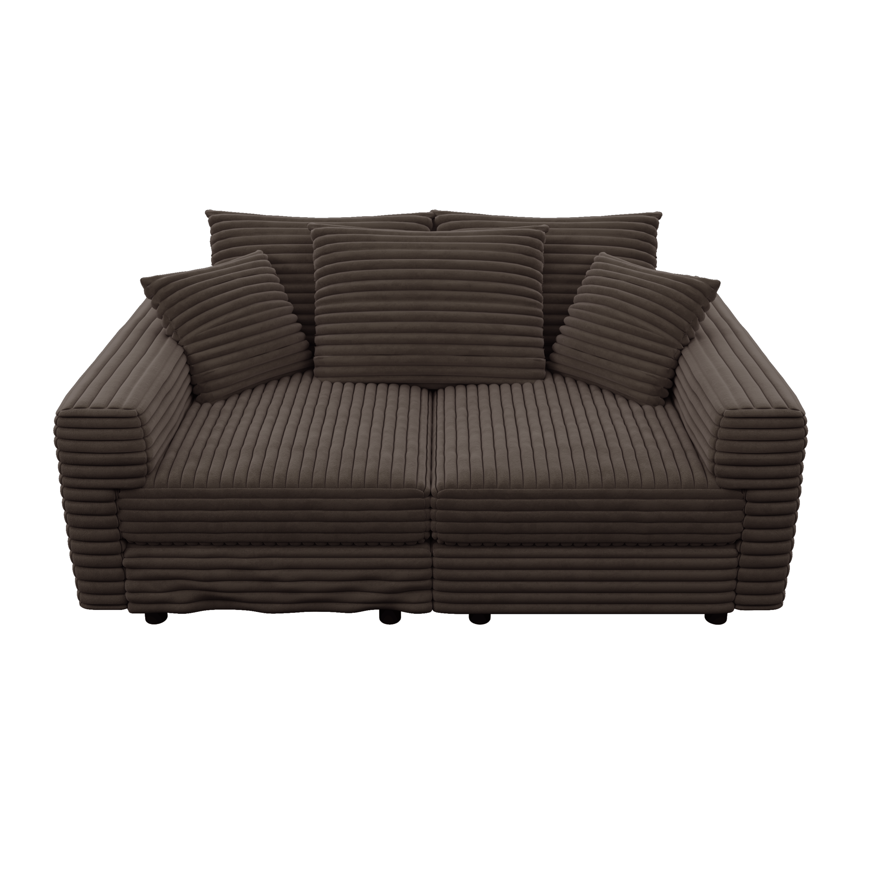82.7 ' Plush Corduroy 3-Seat Sofa, Modern Comfy Upholstered Sofa Cloud Couch, Deep Seat Couches with Soft Pillows and 1 Ottomans, Convertible Sofa Lounge Chair, for Living Room,Apartment,Office,Camel