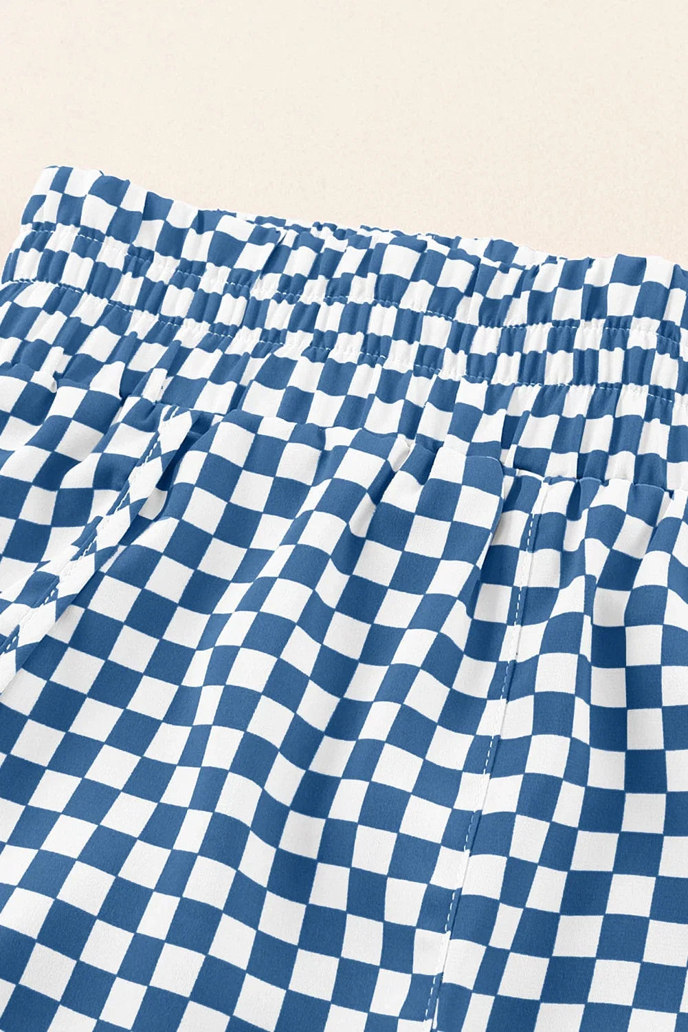 Leopard & Checker High Waist Athletic Shorts