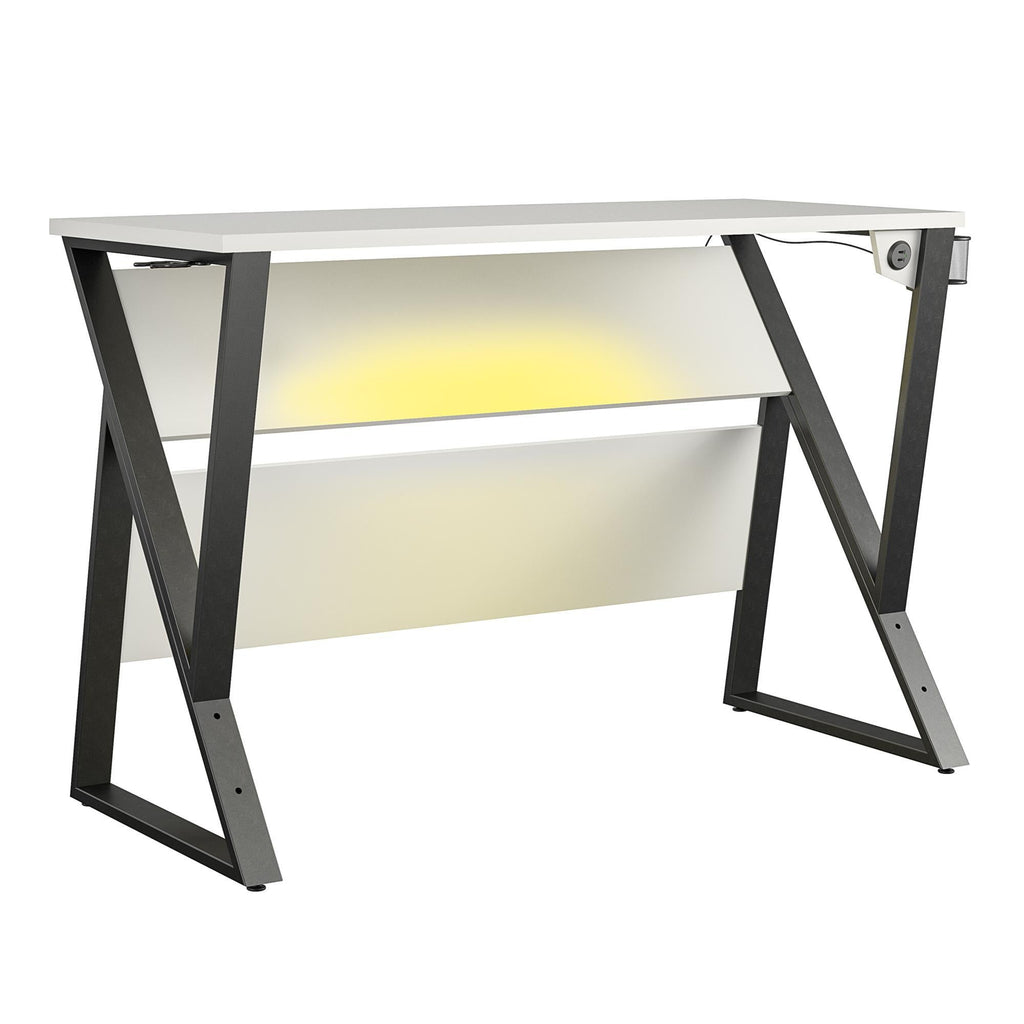 Genesis Adjustable Gaming Desk, White