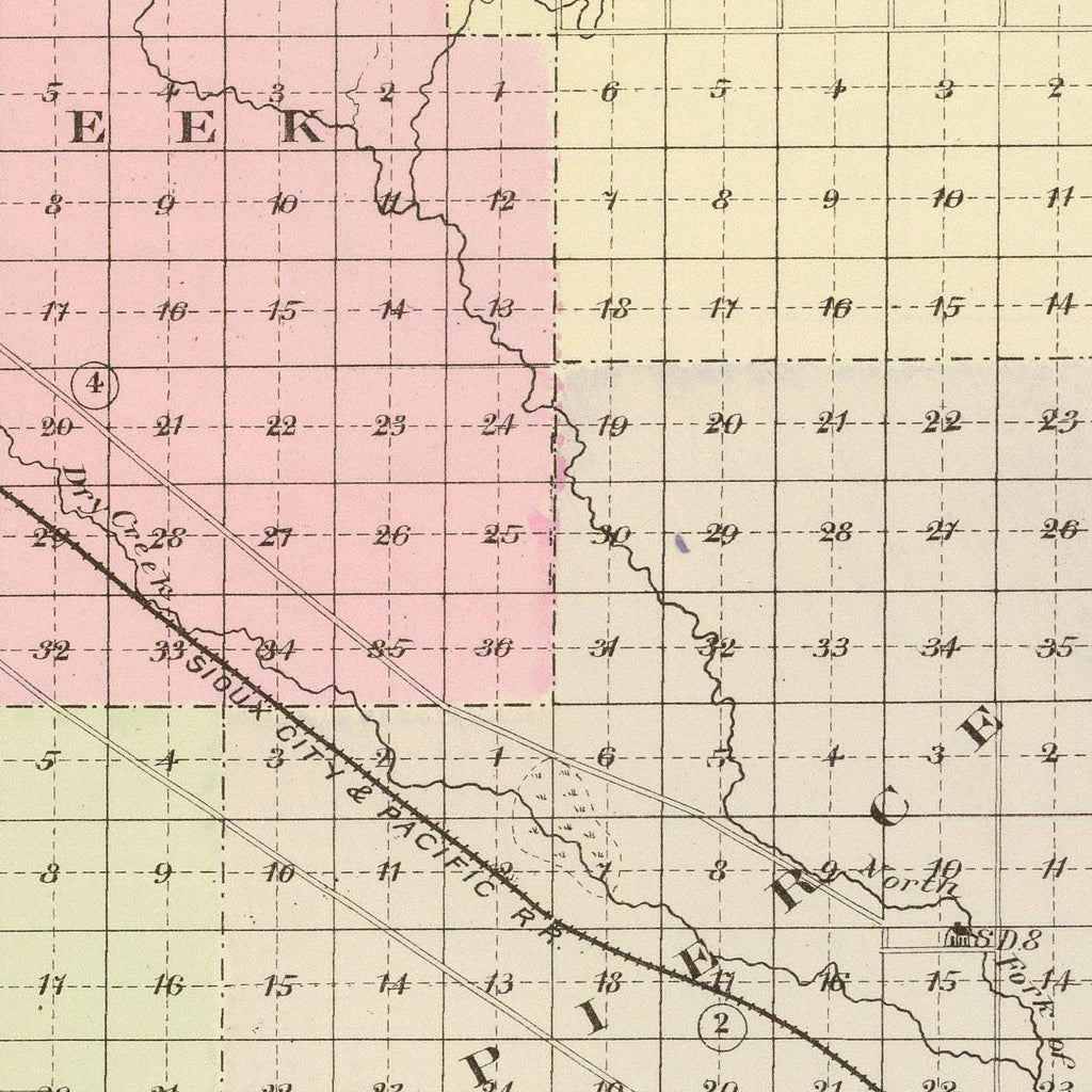 Vintage Map of Pierce County, Nebraska 1885