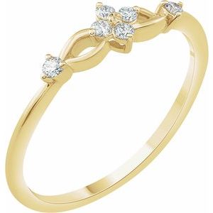 14K Yellow Gold 1/10 CTW Natural Diamond Promise Ring