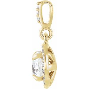14K Yellow Gold 9/10 CTW Lab-Grown Diamond Halo-Style Pendant