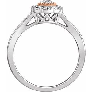 10K White/Rose Gold 1/6 CTW Natural Diamond Promise Ring