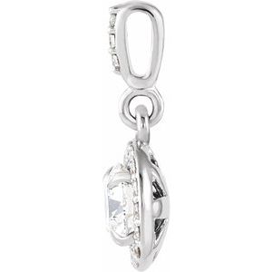 14K White Gold 3/8 CTW Lab-Grown Diamond Halo-Style Pendant
