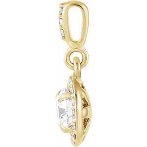 14K Yellow Gold 3/8 CTW Lab-Grown Diamond Halo-Style Pendant