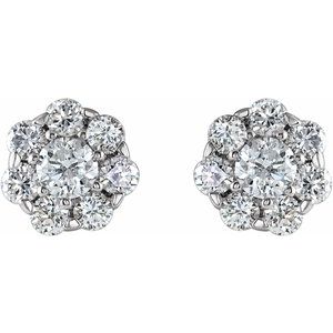 14K Yellow Gold 5/8 CTW Natural Diamond Cluster Earrings – image 4