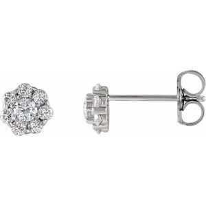 14K Yellow Gold 2 CTW Natural Diamond Cluster Earrings – image 3