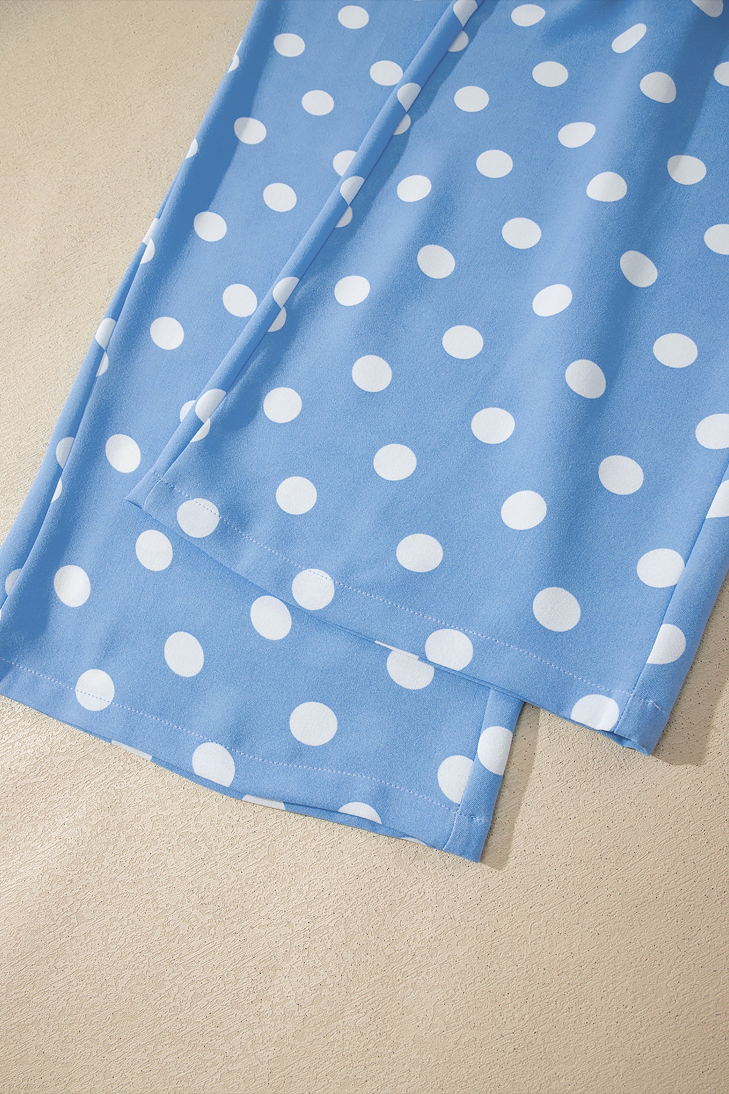 Polka Dot Patch Pocket Straight Leg Pants