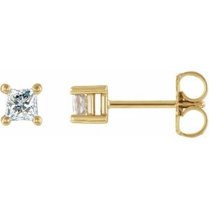 14K Yellow Gold 1/10 CTW Natural Diamond Stud Earrings