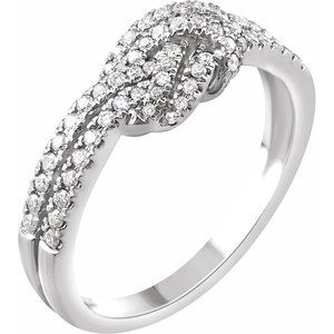 14K White Gold 1/3 CTW Natural Diamond Knot Ring